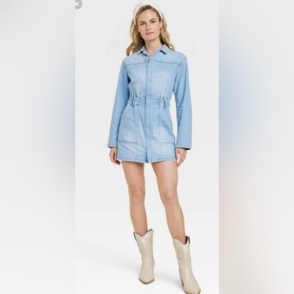 Universal Thread Light Wash 6 Woman's long sleeve dress - Picture 1 of 15